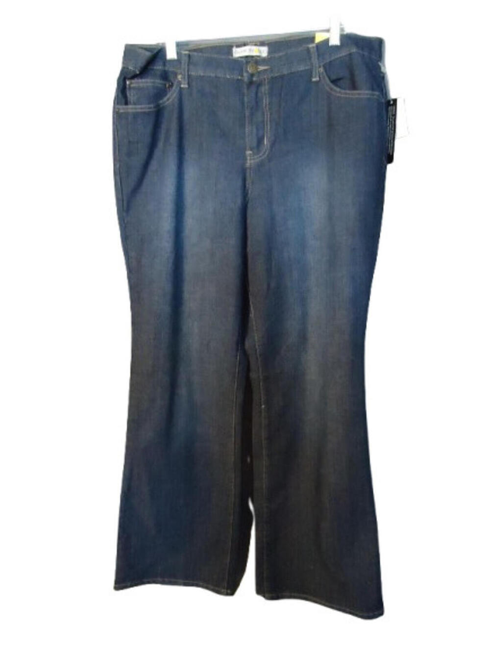 Fashion Bug Straight Leg High Rise Jeans Women's Plus Size 20W Dark Wash Vintage